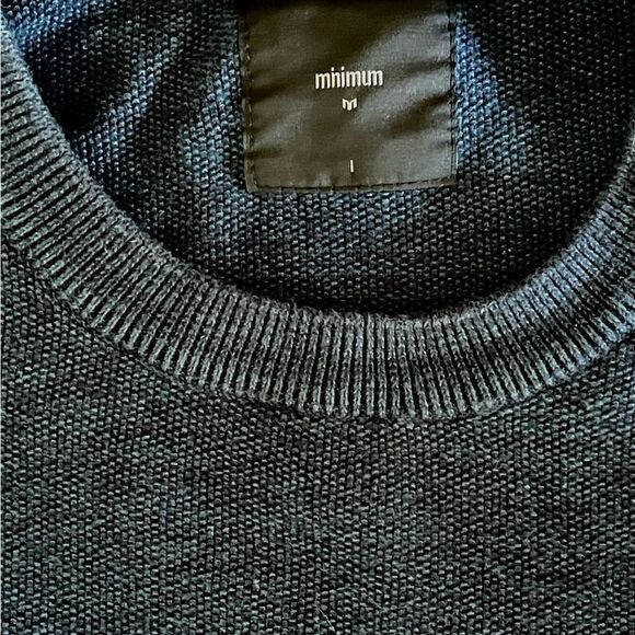 Minimum block Pelle knit sweater unisex sz L light & dark blue 100% cotton - Picture 7 of 8
